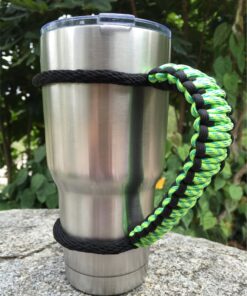 MOCE Handmade Paracord Handle for Yeti/Rtic/Ozark Trail Rambler 30 Oz Tumbler. Green/Black 11 71Wfoyi 40L