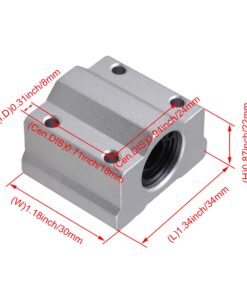 BQLZR SC8UU Linear Motion Ball Bearing CNC Slide Bushing 34.5mm Length Pack of 4 SCS8UU 9 71Wg4Sk0AQL