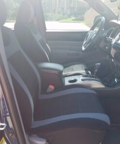 FH Group Car Seat Covers Front Set Cloth - Seat Covers for Low Back Car Seats with Removable Headrest, Universal Fit, Automotive Seat Cover, Airbag Compatible Car Seat Cover for SUV, Sedan, Van Gray 28 71WgIJ6yT9L