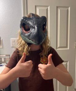 Mattel Jurassic World Dominion Therizinosaurus Dinosaur Mask with Opening Jaw, Costume and Role-Play Slasher Dino Mask 28 71WgjBxSu0L 1