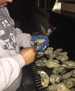 HiCoup Oyster Shucking Knife and Glove Kit - Clam and Oyster Knife Shucker Set with Stainless Steel Seafood Opener Tool, Wood Handle and Gloves 57 71WhOR3grgL 1