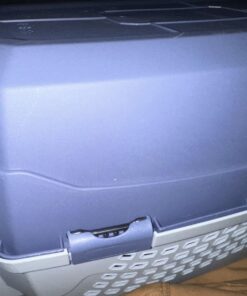 Amazon Basics - 2-Door Top-Load Hard-Sided Dogs, Cats Pet Travel Carrier, Gray & Blue, 22.8"L x 15.0"W x 13.0"H Two-Door Top-Load 72 71WhP mfBZL