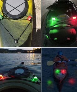 Botepon Battery Operated Kayak Navigation Lights, Marine Led Boat Lights, Boat Bow Lights and Stern Lights for Pontoon Boat Bass Boat Jon Boat Dinghy Kayak Yacht Jet Ski 1Pcs Red, 1Pcs Green 31 71WhR1D3G8L