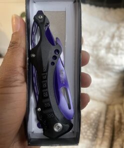 MTECH USA MT-A705 Series – Spring Assisted Folding Knife, Pocket Clip, Tactical, EDC, Self Defense Purple 4.5-inch closed 36 71Wijsau 2L