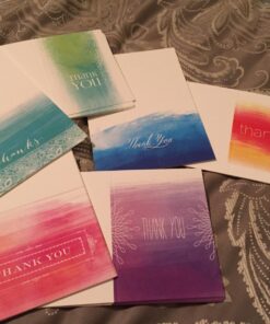 Ombre Watercolor Thank You Note Cards / 36 Greeting Card Set With Envelopes / 6 Colorful Thank You Designs Ombre Watercolor 36 71WllMhAhL