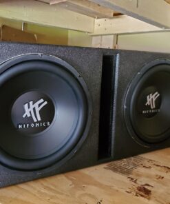 QPower QBOMB12V Dual 12 Inch Subwoofer Box with Bedliner Spray for Speakers, High-Performance Vented Subwoofer, Durable Sub Box, Black 45 71WmN368mPL