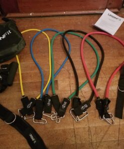 Resistance Bands Set (12 Piece) Includes Door Anchor, Ankle, Wrist Strap, Exercise Guide and Carrying Bag For Strengthening and Training (Pro Series) 35 71WmoTOwKFL