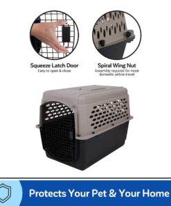 Petmate Vari Dog Kennel 40", Taupe & Black, Portable Dog Crate for Pets 70-90lbs, Made in USA 40"L x 27"W x 30"H Kennel Only 27 71WmrujtfmL