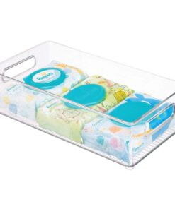 iDesign Plastic Portable Deep Storage Bin with Handles for Organizing Refrigerator, Freezer, Pantry, BPA-Free,8" x 4" x 14.5", Clear 1 Pack 27 71WmzZEfQ4L