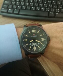 cofuo Mens Fashion Dress Analog Quartz Watch with Brown Leather Band Unique Big Face Number Retro Casual Wrist Watches Classic Business Waterproof Wristwatch Calendar Date Week - Black Brown 32 71WnnplmBrL