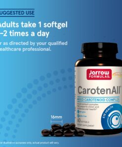 Jarrow Formulas CarotenAll - 60 Softgels - Supplement Provides Seven Major Carotenoids Found in Fruits & Vegetables to Support Cardiovascular & Vision Health - Up to 60 Servings 60 Count (Pack of 1) 19 71WokX9SvRL