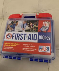 Be Smart Get Prepared 110 pc First Aid Kit: Clean, Treat, Protect Minor Cuts, Home, Office, Car, School, Business, Travel, Emergency, Outdoor, Camping & Sports, FSA/HSA (Packaging may vary) Dark Blue 1 Count (Pack of 1) 43 71WpYmtqiL 2