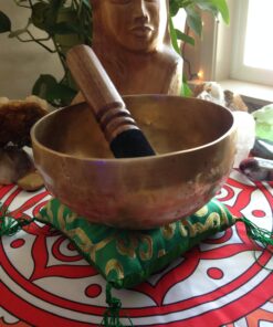 6-Inch Handmade Tibetan Singing Bowl ~ Superb B Crown Chakra Balancing ~ Best use for Meditation, Sound Healing, Cleansing, Mindfulness & Relaxation ~ Cushion & Sueded Leather wooden Mallet included 31 71WplGMvsL
