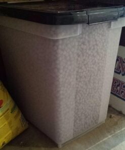 IRIS USA 65qt/16.2gal Airtight Pet Food Storage Container, Black 50 lbs Clear/Black 27 71WrOIAhqAL