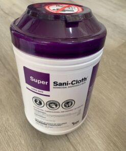 Super Sani-Cloth Germicidal Disposable Wipe - Fast 2-Minute Contact Time, Great for High-Touch Surfaces and Devices - Large Canister, 6 in. x 6.75 in. 160 Count (Pack of 1) 38 71Wsc8gK2ZL