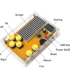 DIY Soldering Project Game Kit Retro Classic Electronic Soldering Kit with 5 Retro Classic Games and Acrylic Case, Idea for STEM High School Family Education Friends by Etoput Yellow 23 71WtWavVOmL