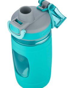Bubba Flo Kids Water Bottle with Leak-Proof Lid, 16oz Dishwasher Safe Water Bottle for Kids, Impact and Stain-Resistant, Aqua Waters Single 21 71WuT3HS 0L