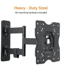 Amazon Basics Full Motion Articulating TV Monitor Wall Mount for 26" to 55" TVs and Flat Panels up to 80 Lbs, Black 26-inch to 55-inch TVs Articulating 16 inch Extension 21 71WudUOiuL
