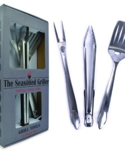 Extra Long Heavy Duty BBQ Grill Tools Set - 3 Piece Stainless Steel Utensils Set Includes Spatula Fork & Tongs - Barbecue Grilling Accessories - Outdoor Grilling kit in Gift Box Packaging 9 71Wuhko3SNL