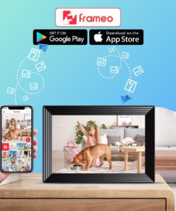 Frameo 10.1" WiFi Digital Picture Frame, Smart Digital Photo Frame with 16GB Storage, 1280x800 IPS HD Touch Screen, Auto-Rotate, Easy Setup to Share Photos or Videos Remotely via App from Anywhere HD 10.1 inch 32 71WvE5eMNWL
