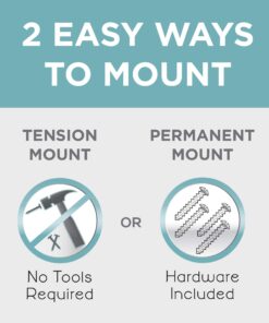 Zenna Home Rustproof Tool-Free Tension or Permanent Mount Adjustable Double Shower Rod, 44 to 72 Inches, Chrome 25 71WvveDuxiL