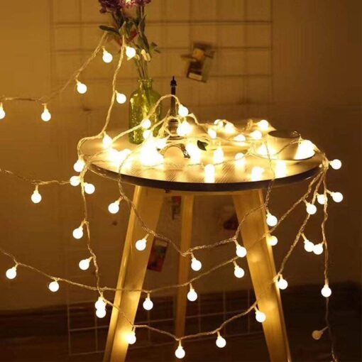 RaThun Globe String Lights 49 Feet 100 led,8 Modes Fairy Plug in Indoor String Lights for Bedroom,Classroom,Outdoor, Patio,Garden,Party,Wedding-Warm White 49.2ft string lights plug in