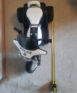 Kids Motorcycle Ride On Toy – 3-Wheel Battery Powered Motorbike for Kids 3 and Up – Police Decals, Reverse, and Headlights by Lil’ Rider (White and Black) White and Black 9 71WwMHlj7bL