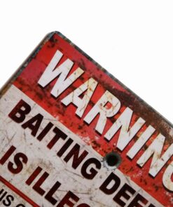 Alternative view of ERLOOD Warning Baiting Deer is Illegal Metal Tin Sign, Tin Signs Vintage Coffee Wall Coffee & Bar Decor,Size 12 X 8