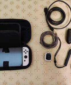 Deruitu Switch Carrying Case Compatible with Nintendo Switch/Switch OLED - Fit AC Charger Adapter - with 20 Game Cartridges Hard Shell Travel Switch Pouch for Console & Accessories Black 48 71WyLmCcpL 1