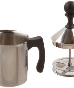 Francois et Mimi Milk and Creamer Frother Coffee Foam Pitcher with Handle and Lid, Stainless Steel, 14-Ounce Capacity, for Cappuccino and More 7 71WyPZ93stL