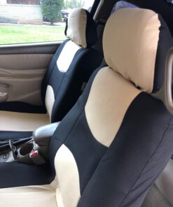 FH Group Car Seat Covers Front Set in Cloth - Car Seat Covers for Low Back Car Seats with Removable Headrest, Universal Fit, Automotive Seat Covers, Washable Car Seat Cover for SUV, Sedan, Van Beige 43 71X OsJsqL