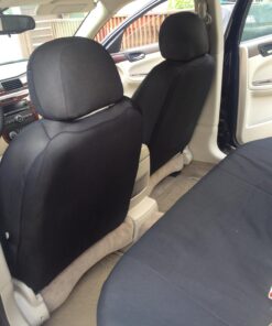 OxGord Car Seat Cover - Poly Cloth Solid Black with Front Low Bucket and 50-50 or 60-40 Rear Split Bench - Universal Fit for Cars, Truck, SUV, Van 33 71X1OMdJYL