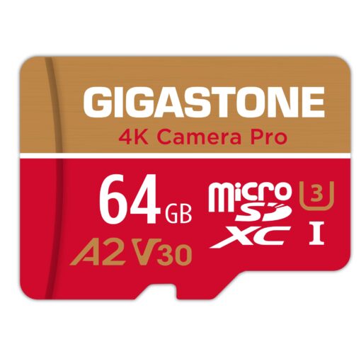 [5-Yrs Free Data Recovery] Gigastone 64GB Micro SD Card, 4K Camera Pro, UHD Video for GoPro, Action Camera, Wyze, DJI, Drone, Nintendo-Switch, R/W up to 95/35MB/s MicroSDXC Memory Card UHS-I U3 A2 V30 64GB Camera Pro 1-Pack