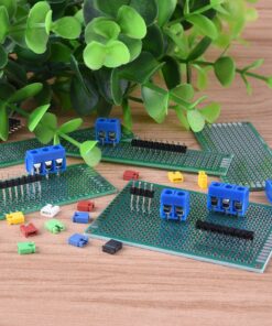 AUSTOR 100 Pcs PCB Board Kit Including 30 Pcs PCB Boards 30 Pcs 40 Pin 2.54mm Header Connector(Bonus: 10 Pcs 2P&3P Terminal Blocks and 30 Pcs Caps) 21 71X2b5FkAHL