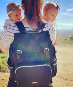 Baby Diaper Bag Backpack with Stroller Hooks, Pipi bear Multi-function Stylish Travel Diaper Back Pack for Mom and Dad, Baby Changing Bag, Maternity Nappy Bag for Boys and Girls, Large Capacity, Black 100 71X33ShEDL