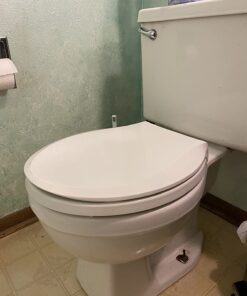 KOHLER K-4639-0 Cachet Quiet Close Toilet Seat, White, Round Non Ready Latch 53 71X38u3TbxL