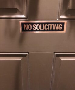 Headline Sign - Self-Stick Sign, NO SOLICITING" Sign, 2 x 8 Inches, Black and Gold, Made in USA (9369) 17 71X400oiZRL