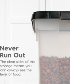 IRIS USA 65qt/16.2gal Airtight Pet Food Storage Container, Black 50 lbs Clear/Black 22 71X4CwSp0HL