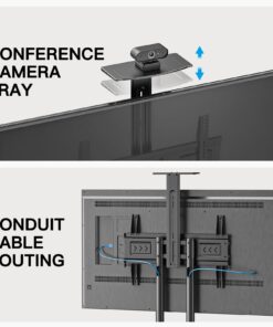 PERLESMITH Rolling/Mobile TV Cart with Wheels for 32-82 Inch LCD LED 4K Flat Screen TVs - TV Floor Stand with Shelf Holds Up to 100 lbs, Height Adjustable Trolley Max VESA 600x400mm- PSTVMC05 28 71X4W8WYfRL