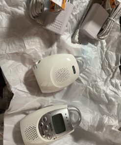 VTech DM221 Audio Baby Monitor with up to 1,000 ft of Range, Vibrating Sound-Alert, Talk Back Intercom & Night Light Loop, White/Silver Monitor with One Parent Unit 45 71X4naBkAUL