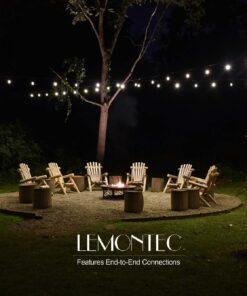 Lemontec Commercial Grade Outdoor String Lights with 15 Hanging Sockets - 48 Ft Black Weatherproof Cord Weatherproof Strand for Patio Garden Porch Backyard Party Deck Yard – S14 Black 28 71X5rfzSjxL