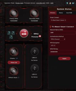 ASUS ROG Rapture WiFi 6 Wireless Gaming Router (GT-AX11000) - Tri-Band 10 Gigabit, 1.8GHz Quad-Core CPU, WTFast, 2.5G Port, AiMesh Compatible, Included Lifetime Internet Security, AURA RGB AX11000 | WiFi 6 | 2.5G Port 50 71X5t7K2LSL