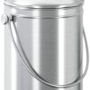 Utopia Kitchen Compost Bin for Kitchen Countertop - 1.3 Gallon Compost Bucket for Kitchen with Lid - Includes 1 Spare Charcoal Filter (Silver) Silver