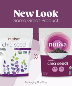 Alternative view of Nutiva Organic Premium Raw Black Chia Seeds, 12 Oz, USDA Organic, Non-GMO, Whole 30 Approved, Vegan, Gluten-Free & Keto, Nutrient-Dense Seeds with 3g Protein & 5g Fiber for Salads, Yogurt & Smoothies 12 Ounce (Pack of 1)