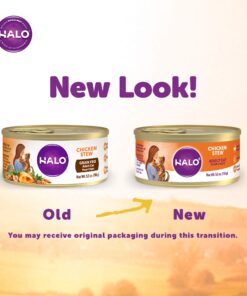 Halo Adult Wet Cat Food, Grain Free, Chicken Stew 5.5oz Can (Pack of 12) 5.5 Ounce (Pack of 12) 10 71X7ZcSCIL