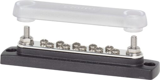 Blue Sea Systems 2300 150 Amp Common BusBar with 10 screws and a cover 150a - 10 Screw With Cover