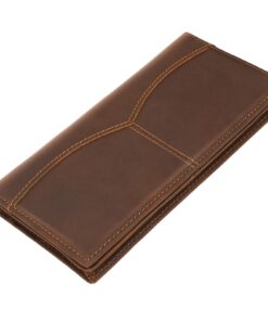 Compalo RFID Blocking Vintage Full Grain Leather Long Bifold Wallet for Men ID Cash Card Wallet Checkbook Credit Cards Holder Vintage Brown 23 71X900uTPYL