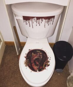 Amscan Halloween Zombie Scream Dripping Blood Toilet Topper Scene Setter Decoration Grabber Vinyl Cover 1 17 71X92AwbgPL