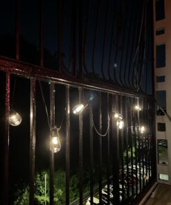 Brightech Ambience Pro Solar Powered Outdoor String Lights, 27 ftCommercial Grade Waterproof Patio Lights, 12 Edison Bulbs, Shatterproof LED Solar Christmas String Lights - 1W LED, Soft White 27 Feet 40 71X9DX 6YRL