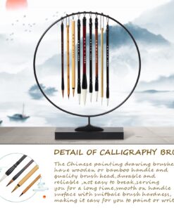 Alternative view of Corciosy Chinese Calligraphy Brush Set -Premium Watercolor Brushes for Kanji, Japanese Sumi, Painting, Drawing, Art Supplies with Roll-up Bamboo Brush Holder 10 Piece/Set 10pcs
